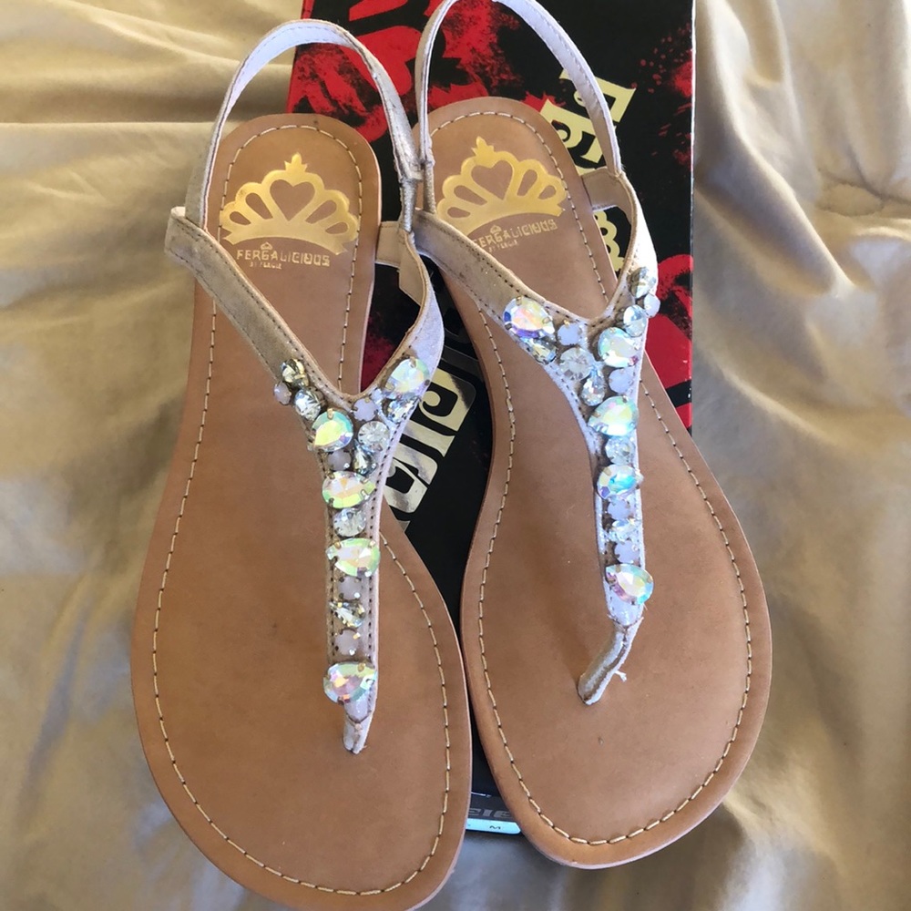 Fergalucious mini wedge sandal